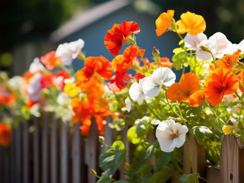 Zvoľte si letničky s oranžovými a bielymi kvetmi, ako sú napríklad begónie, lobelie, petúnie a ďalši